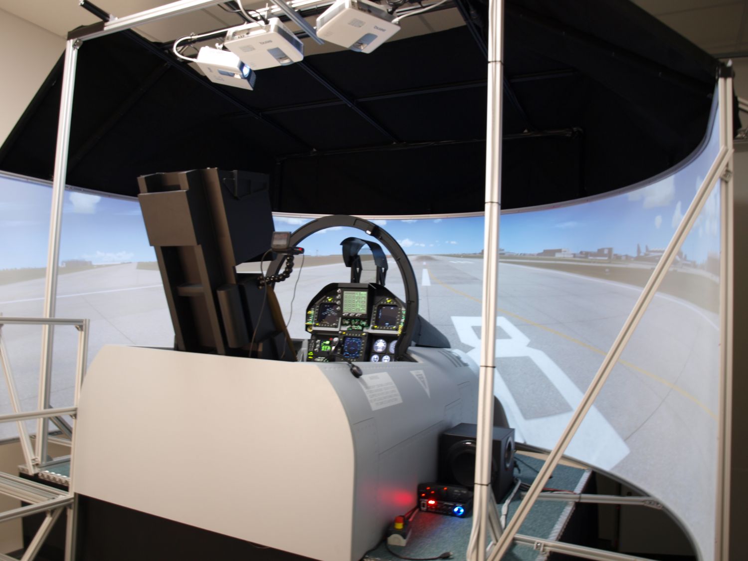 F/A-18 Super Hornet Flugzeug Simulator Cockpit Ansicht