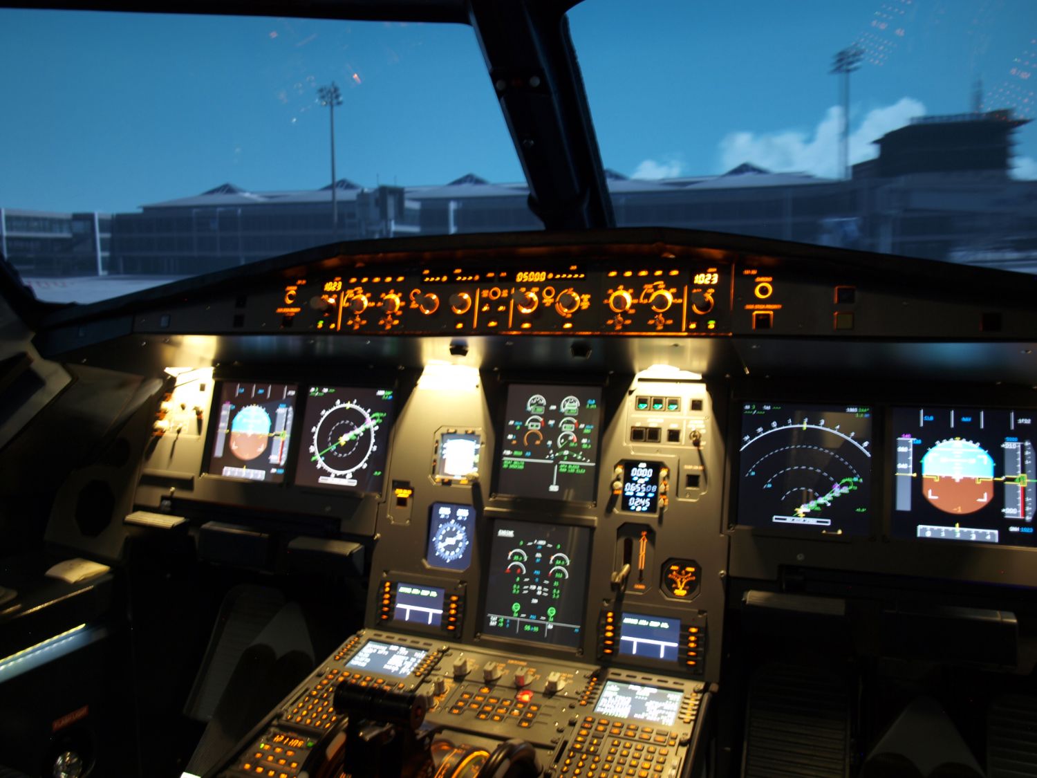 Cockpit Innenansicht Flugzeug Simulator